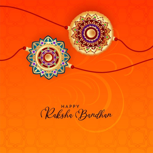 인도 축제 Happy Raksha Bandhan 클래식 축하 배경 벡터