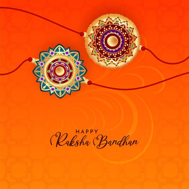 인도 축제 Happy Raksha Bandhan 클래식 축하 배경 벡터