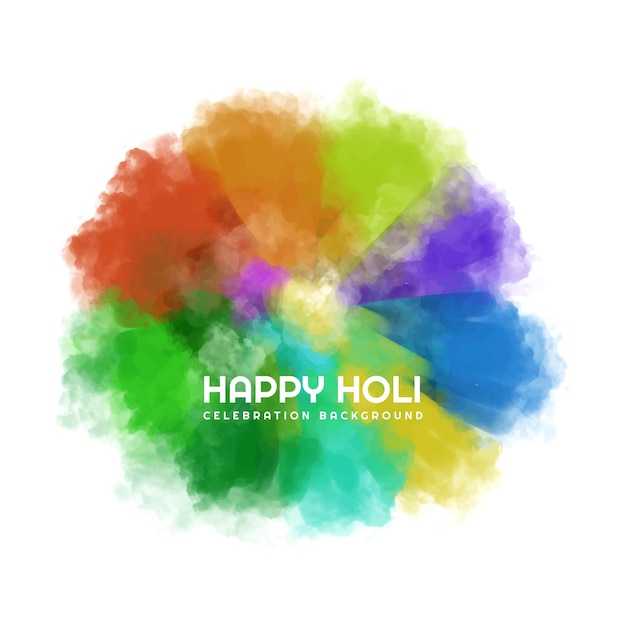 Free vector indian festival holi colored powder explosion on a white background