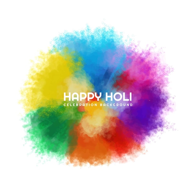 Indian festival holi colored powder explosion on a white background