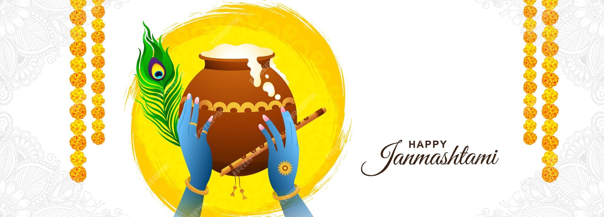 Free Vector | Indian festival of janmashtami dahi handi celebration banner  holiday background