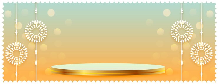 मुफ़्त वेक्टर indian festival raksha bandhan greeting banner with 3d podium