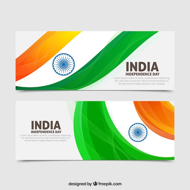 Indian flag on banners for the independence day of india