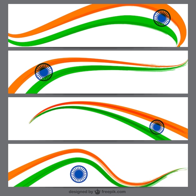 Free vector indian flag banners