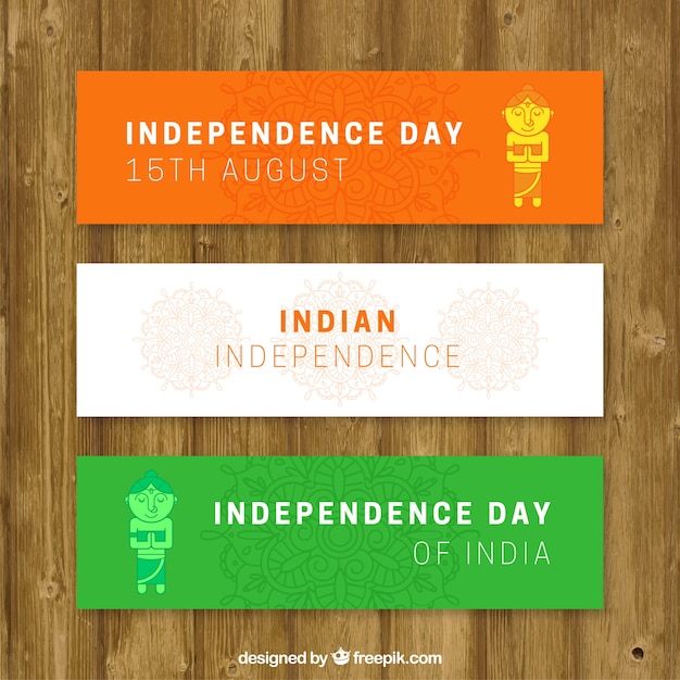 Free vector indian flag banners