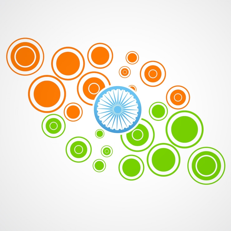 मुफ़्त वेक्टर indian flag design made of circles