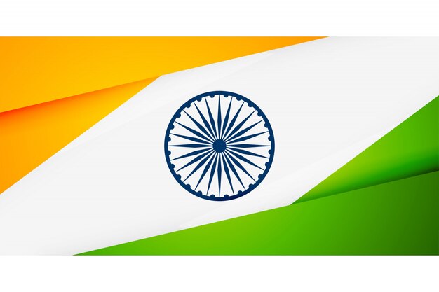 Индийский флаг в геометрическом стиле баннер