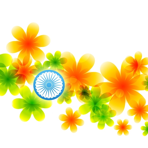 Indian flag made of flowers