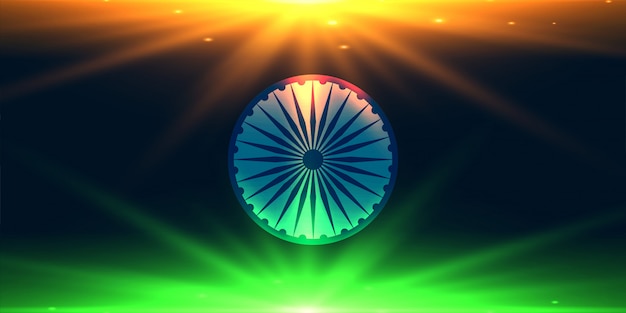 無料ベクター ライトの背景で作られたインドの国旗