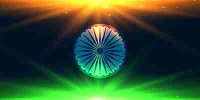 Free vector indian flag made with lights background