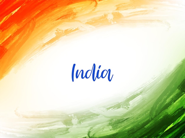インドの国旗のテーマ 1 月 26 日共和国記念日水彩テクスチャ背景