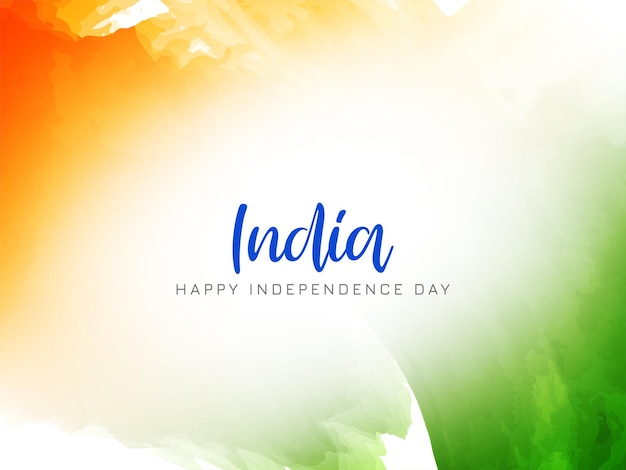 Free Vector | Indian flag theme independence day celebration watercolor  background