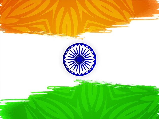 Индийский флаг тема день независимости акварель фон вектор