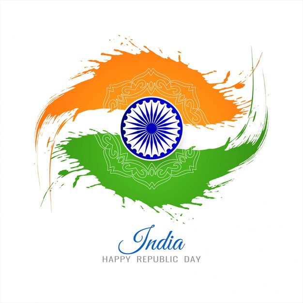 インドの旗のテーマ共和国記念日グランジ背景