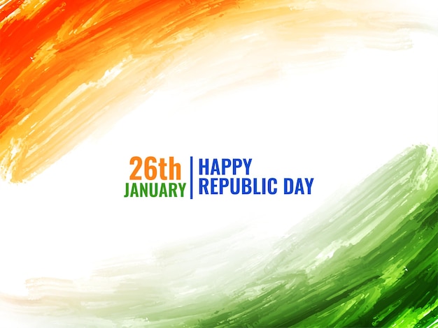 Free vector indian flag theme republic day watercolor texture patriotic background