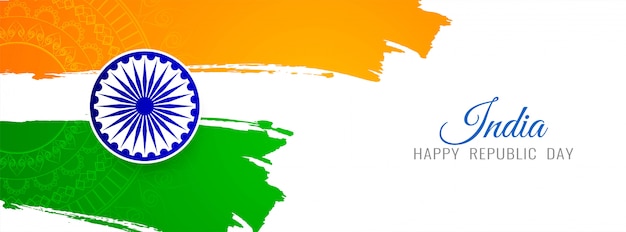 Indian Flag theme stylish banner 