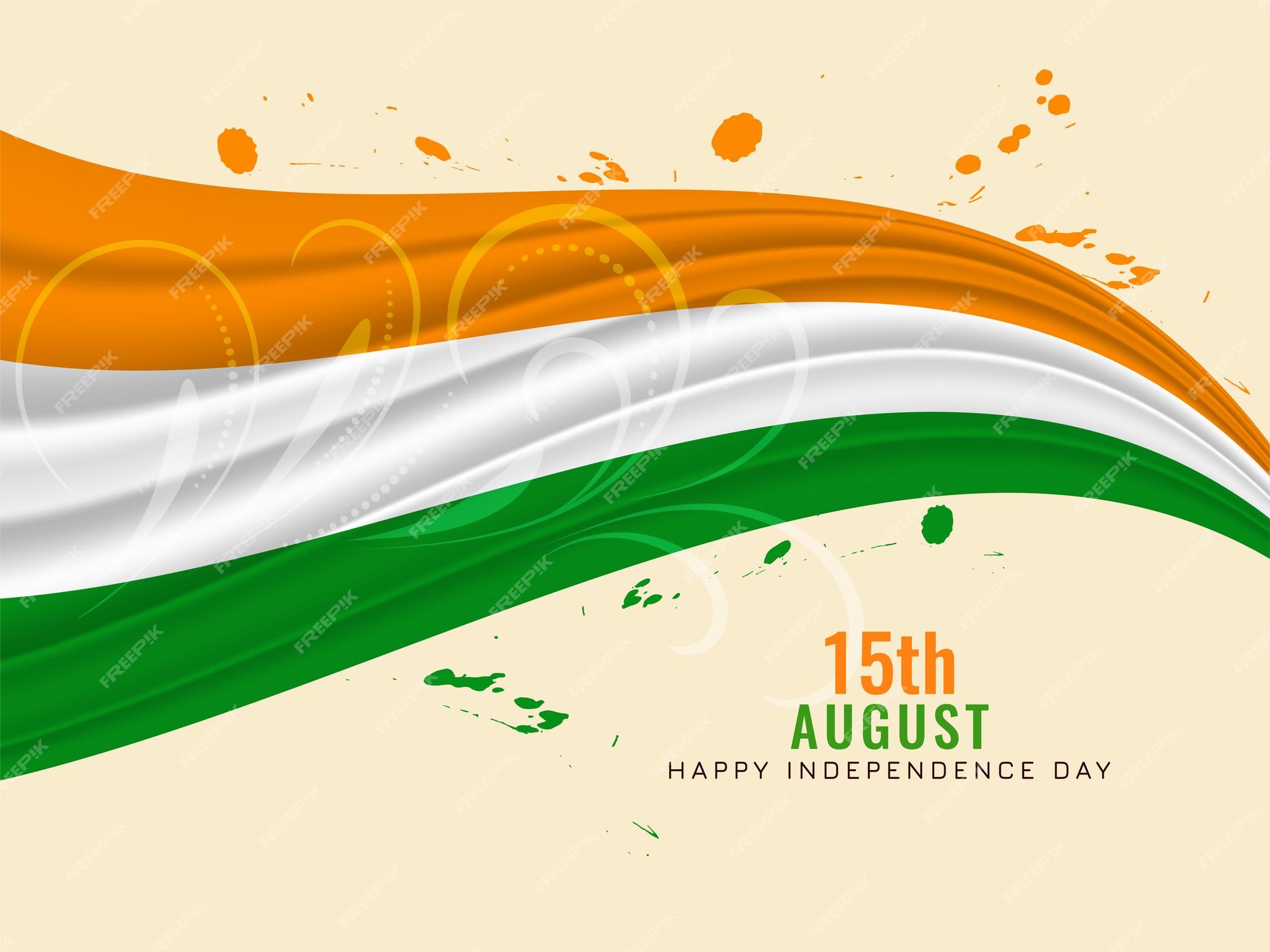 Free Vector | Indian flag theme wave style background for independence day