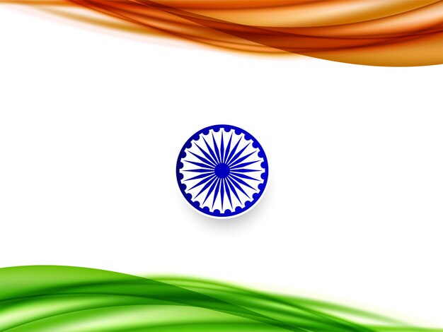 Indian flag theme wave style design background