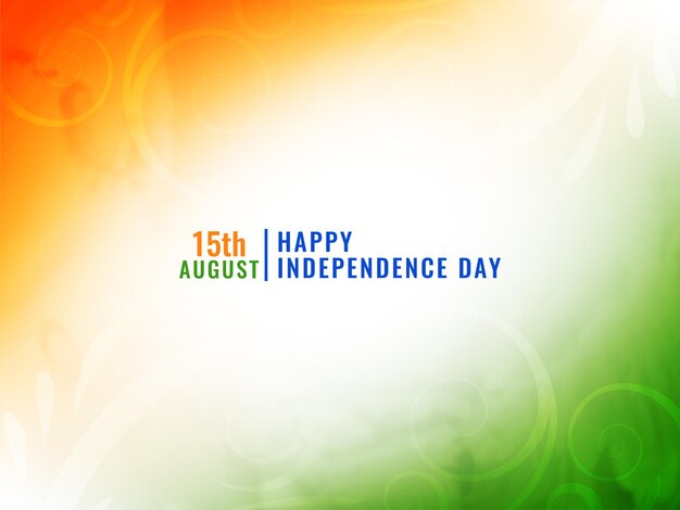 Индийский флаг трехцветная тема празднование дня независимости акварельный фон