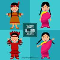 Free vector indian girls collection