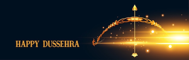 Indian happy dussehra festival banner with bow and arrow vector