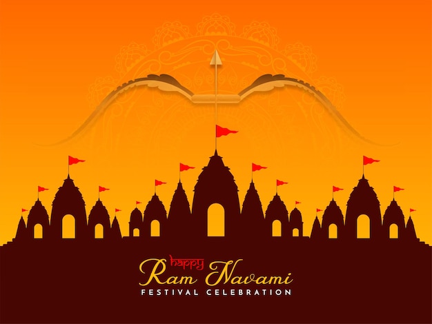 Free Vector | Indian hindu cultural festival ram navami celebration  background