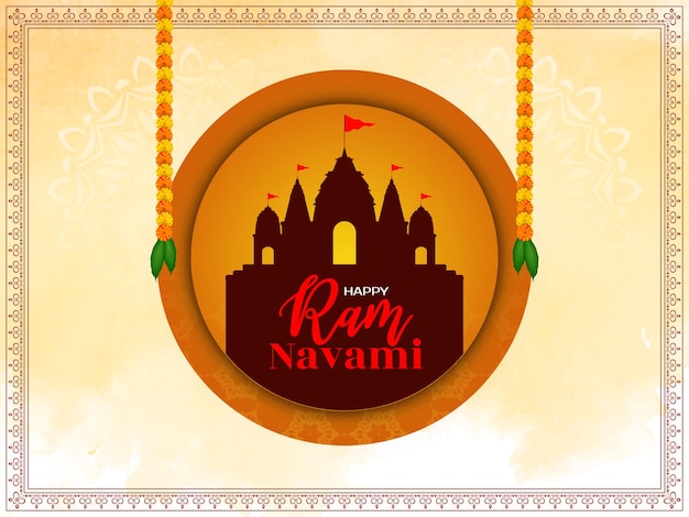 Free vector indian hindu cultural festival ram navami celebration background