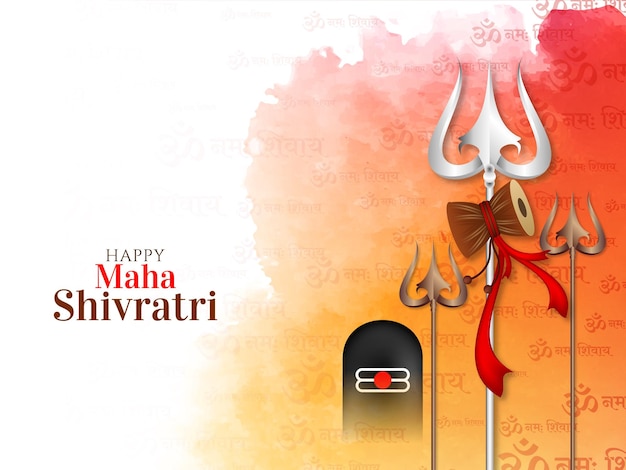 Indian hindu festival maha shivratri greeting background vector