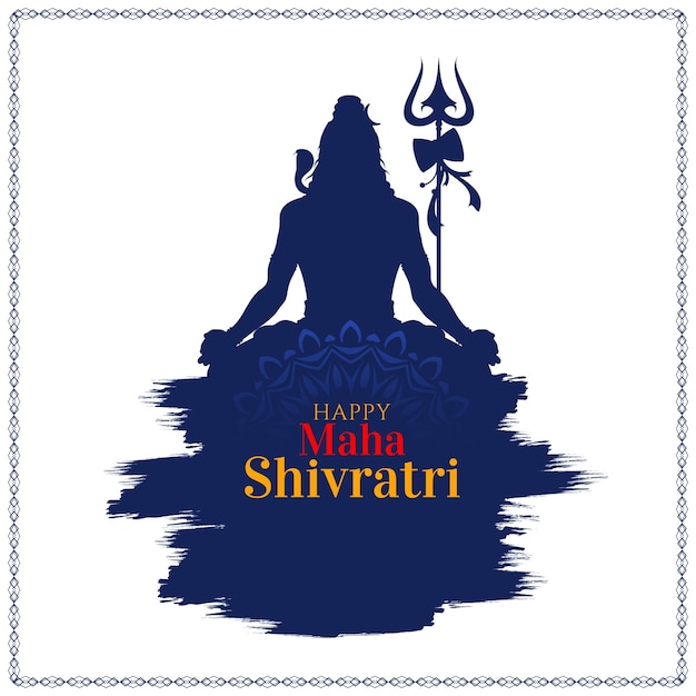 Indian Hindu festival Maha Shivratri greeting background vector