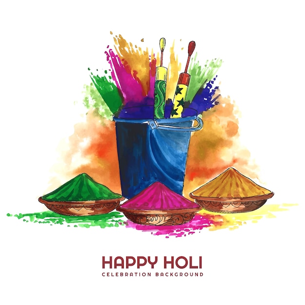 Free vector indian holi traditional festival of colors card background