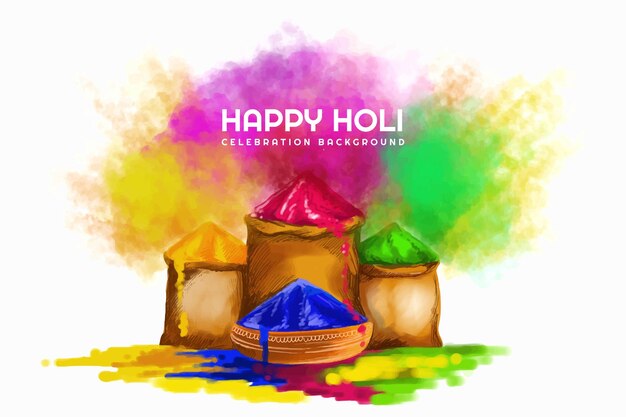 Indian holi traditional festival of colors card background