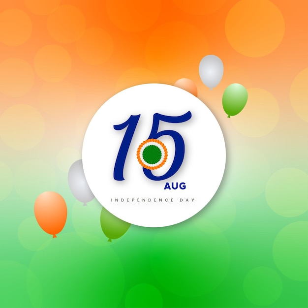 Indian independence day 15 august national poster orange blue green social media poster banner free vector