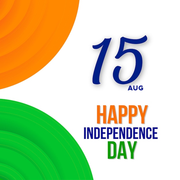 Free vector indian independence day 15 august national poster orange blue green social media poster banner free vector