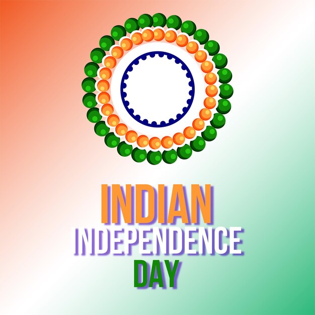 Indian Independence Day 15 August National Poster Orange Blue Green Social Media Poster Banner Free Vector