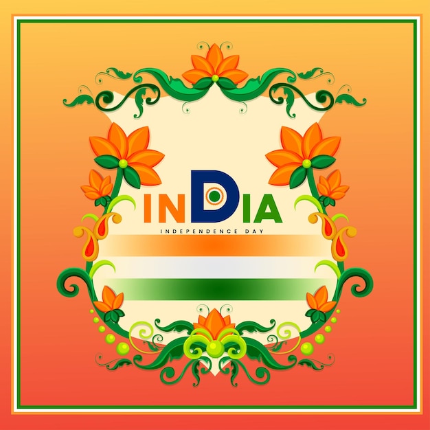 День независимости индии 15 августа национальный плакат оранжевый синий зеленый плакат в социальных сетях баннер бесплатные векторы