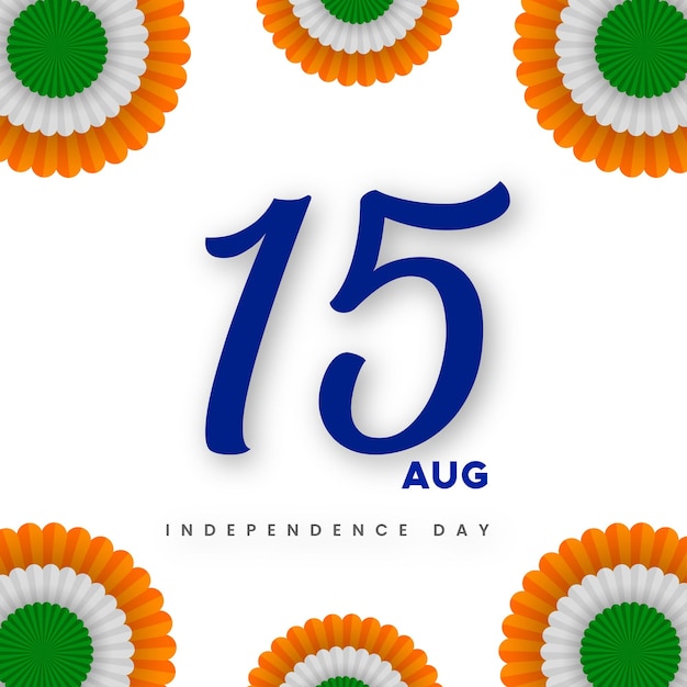 Indian Independence Day 15 August National Poster Orange Blue Green Social Media Poster Banner Free Vector