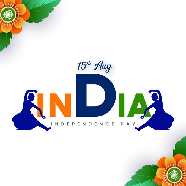 Indian Independence Day 15 August National Poster Orange Blue Green Social Media Poster Banner Free Vector