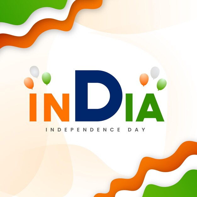 Indian Independence Day 15 August National Poster Orange Blue Green Social Media Poster Banner Free Vector