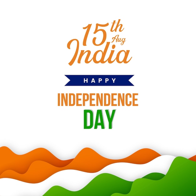 Free vector indian independence day 15 august national poster orange white green social media poster banner free vector