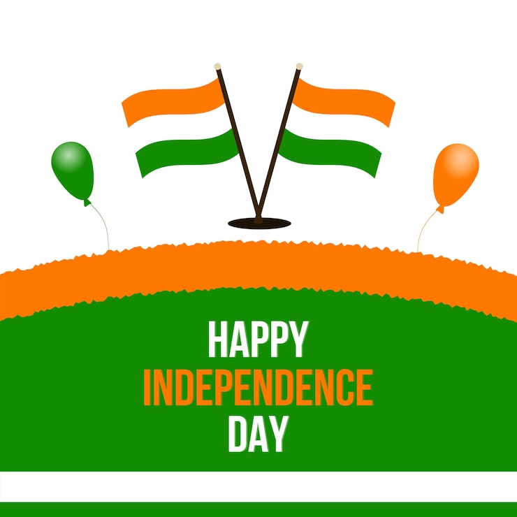 मुफ़्त वेक्टर indian independence day 15 august national poster orange white green social media poster banner free vector