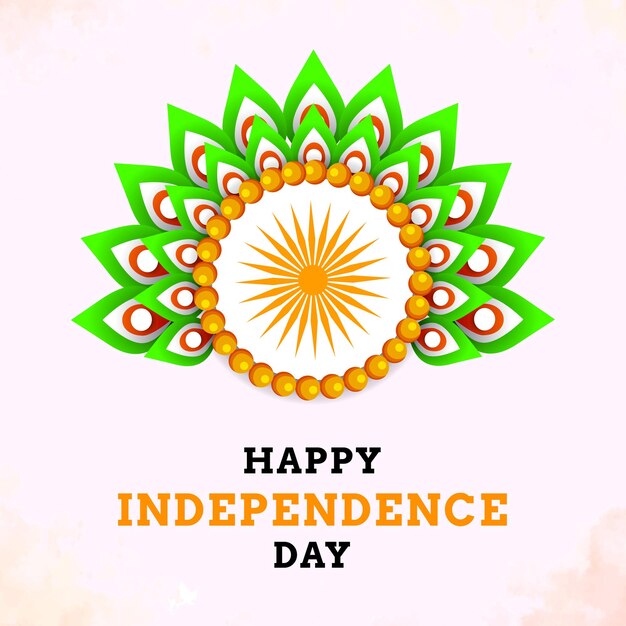 インド独立記念日8月15日全国ポスターオレンジホワイトグリーンソーシャルメディアポスターバナー無料ベクター