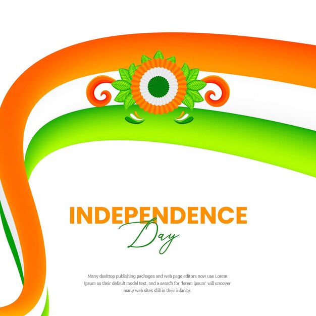 Indian Independence Day 15 August National Poster Orange White Green Social Media Poster Banner Free Vector