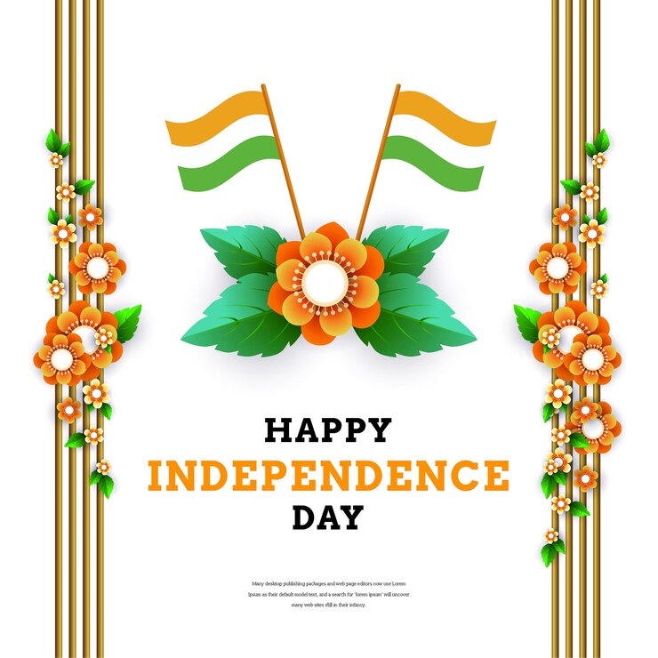 मुफ़्त वेक्टर indian independence day 15 august national poster orange white green social media poster banner free vector
