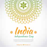 Vettore gratuito indian independence day background con mandala