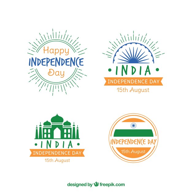 Indian independence day badges