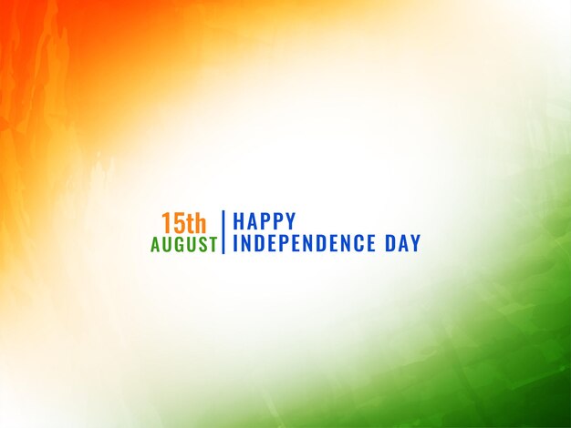 Indian Independence day celebration greeting watercolor texture background