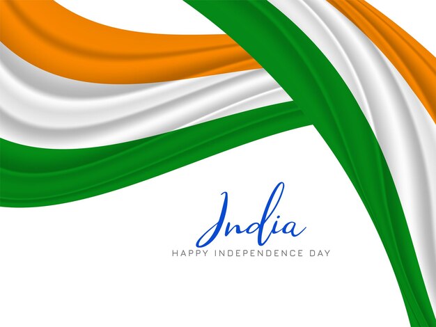 Indian Independence day flag theme tricolor wave style background