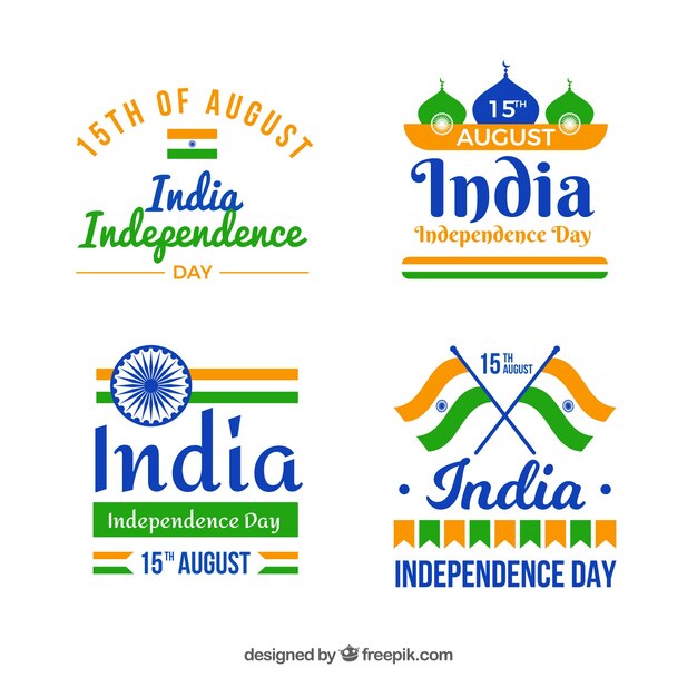 Indian independence day label collection