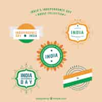 Free vector indian independence day labels