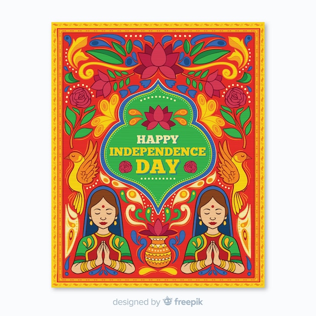 Free vector indian independence day poster template